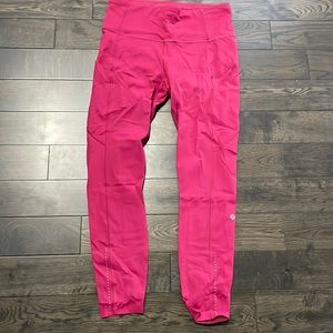 Lululemon fast and free size 8, 25 inseam pink leggings